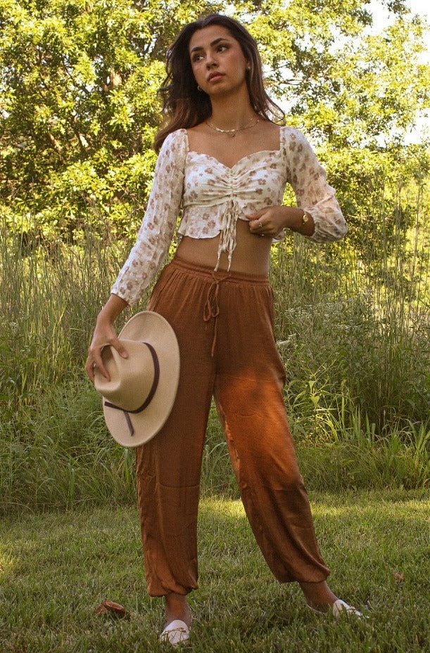 Leaves Pant  Camel